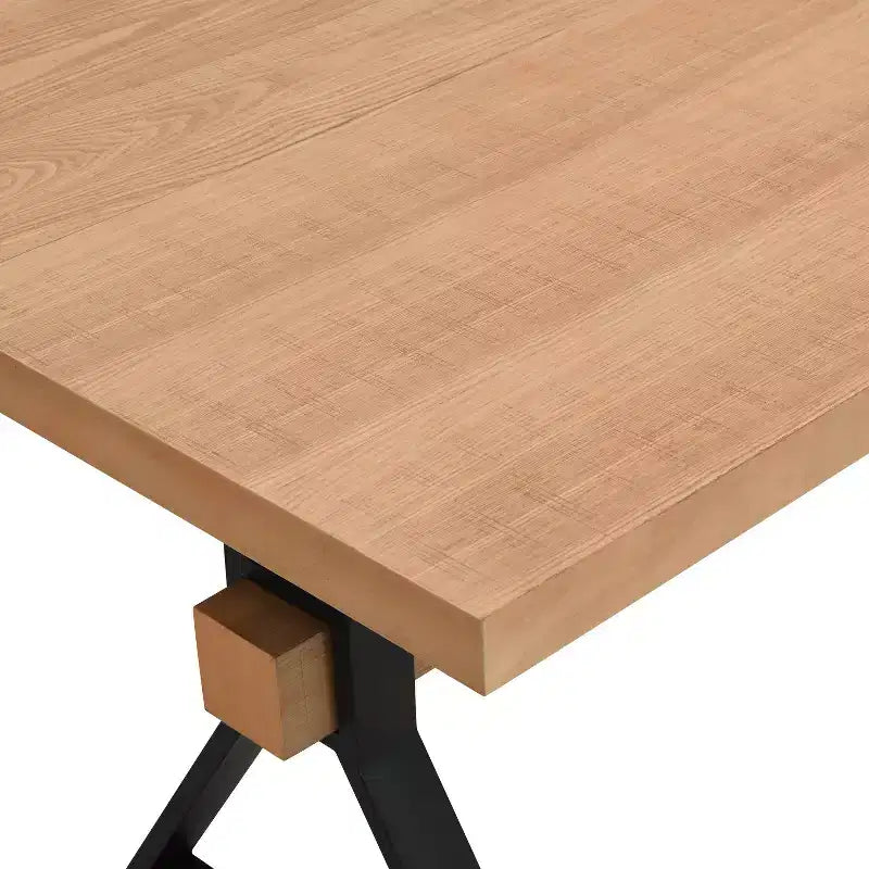 Christopher Knight Home Cora Tavolo da pranzo a X in metallo rustico e legno naturale da 63"