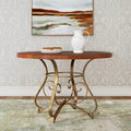 Carter Round Dining Table Metal/Cherry - Powell