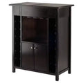 Yukon Wine Cabinet Wood/Espresso - Winsome: Hardwood Liquor Storage, 14-Bottle Rack, Stemware Holder
