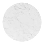 Tavolo da pranzo rotondo Modway in finto marmo Tupelo, 101 cm, oro/bianco