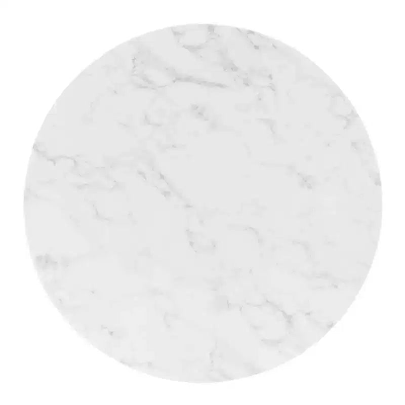 Tavolo da pranzo rotondo Modway in finto marmo Tupelo, 101 cm, oro/bianco