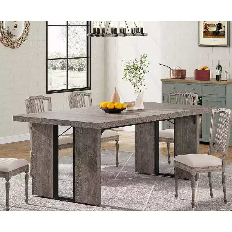 LITTLE TREE 70.9" Rectangular Dining Table Gray