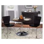 Buylateral Set da pranzo moderno Hillboro 3 pezzi nero: tavolo rotondo, struttura in metallo, 2 sedie senza braccioli