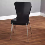 Buylateral Set da pranzo moderno Hillboro 3 pezzi nero: tavolo rotondo, struttura in metallo, 2 sedie senza braccioli