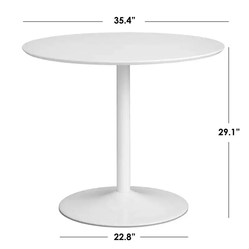 Buylateral Set da pranzo moderno Hillboro 3 pezzi nero: tavolo rotondo, struttura in metallo, 2 sedie senza braccioli