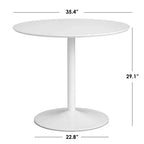 Buylateral Set da pranzo moderno Hillboro 3 pezzi nero: tavolo rotondo, struttura in metallo, 2 sedie senza braccioli