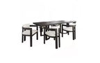 Christopher Knight Home Eleanor 7pc Rubberwood Upholstered Dining Set Beige/Black