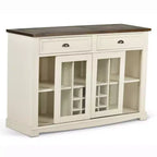 Steve Silver Co. Credenza Cayla Bicolore: Credenza in stile rustico con ante in vetro, portabicchieri da vino