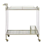 Acme Furniture Carrello da Bar Cirro, Specchio Antico/Ottone Filo