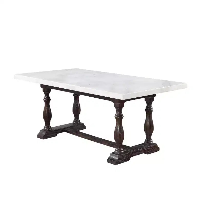 Tavolo da Pranzo Gerardo Marmo Bianco/Marrone Espresso - Acme Furniture