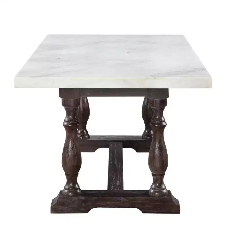 Tavolo da Pranzo Gerardo Marmo Bianco/Marrone Espresso - Acme Furniture