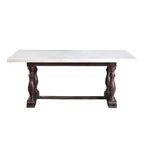 Tavolo da Pranzo Gerardo Marmo Bianco/Marrone Espresso - Acme Furniture