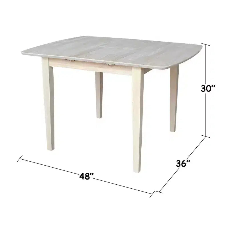 Tavolo da Pranzo Estensibile da 91,4 cm con Gambe a Farfalla e Stile Shaker Non Finito - International Concepts