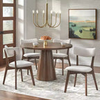 Lifestorey Castilia Moderno Tavolo da pranzo rotondo a piedistallo 45" Noce