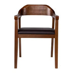 Set da 7 pezzi Rasmus con tavolo allungabile e poltroncine Castagno - Boraam: Legno di acacia, Sedie in ecopelle
