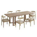 Christopher Knight Home Lillian 7pc Mid-Century Modern Dining Set with Upholstered Chairs Light Ash