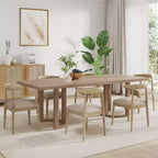 Christopher Knight Home Lillian Set da pranzo moderno di metà secolo da 7 pezzi con sedie imbottite, colore: Frassino chiaro