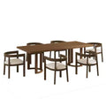 Christopher Knight Home Tyler Modern 7pc Rubberwood Upholstered Dining Set Beige/Walnut