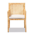 Poltrona Karis in legno e rattan naturale/bianco - bali & pari