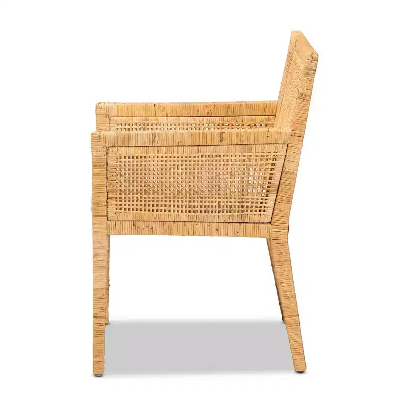 Poltrona Karis in legno e rattan naturale/bianco - bali & pari