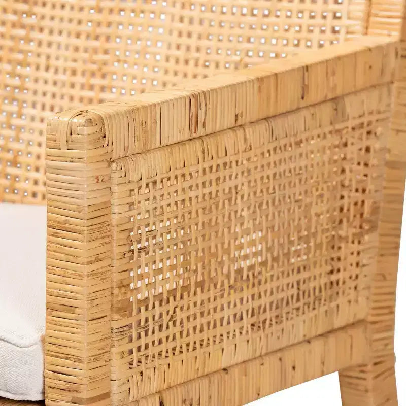Poltrona Karis in legno e rattan naturale/bianco - bali & pari