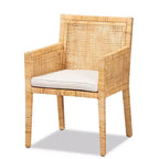 Poltrona Karis in legno e rattan naturale/bianco - bali & pari