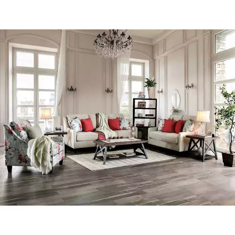 Divanetto imbottito Vieta avorio - Furniture Of America