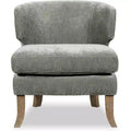 Swansea Wingback Barrel Chair Gray Crushed Velvet - Finch: Modern Upholstered Accent, Side for Living Room, Bedroom