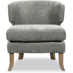Swansea Wingback Barrel Chair Gray Crushed Velvet - Finch: Modern Upholstered Accent, Side for Living Room, Bedroom