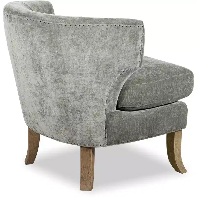 Poltrona a pozzetto Swansea in velluto grigio effetto velluto stropicciato - Finch: Accento moderno imbottito, laterale per soggiorno, camera da letto