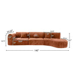 Christopher Knight Home Lyla, divano componibile curvo moderno a 5 posti, in spugna completamente compressa, 140", arancione