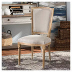Sedia Cadencia French Vintage Cottage in Quercia Invecchiata e Lino Beige - Baxton Studio: Nessun Assemblaggio, Legno Massello