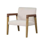 Nathan James Set di 2 sedie in legno e finta pelle Hudson, colore lino