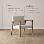 Nathan James Set di 2 sedie in legno e finta pelle Hudson, colore lino