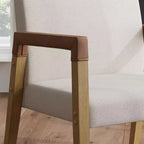 Nathan James Set di 2 sedie in legno e finta pelle Hudson, colore lino