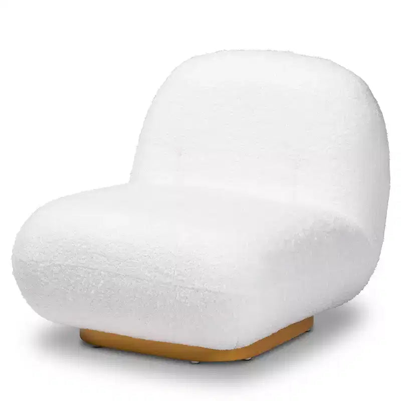 Poltrona d'accento Paiva Boucle imbottita: Bassa e Larga, Nessun montaggio - Baxton Studio