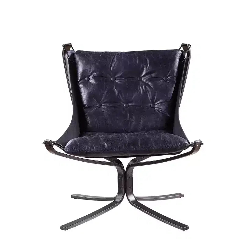 Poltrona accent Carney in pelle grana blu vintage da 30" - Acme Furniture: Struttura in metallo, nessun montaggio, garanzia 60 giorni