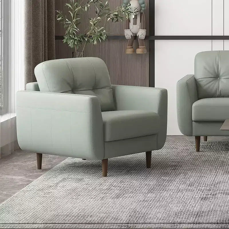 Poltrona Radwan 35" in pelle verde pesto - Acme Furniture: Bottoni decorativi, gambe in legno, nessun assemblaggio richiesto