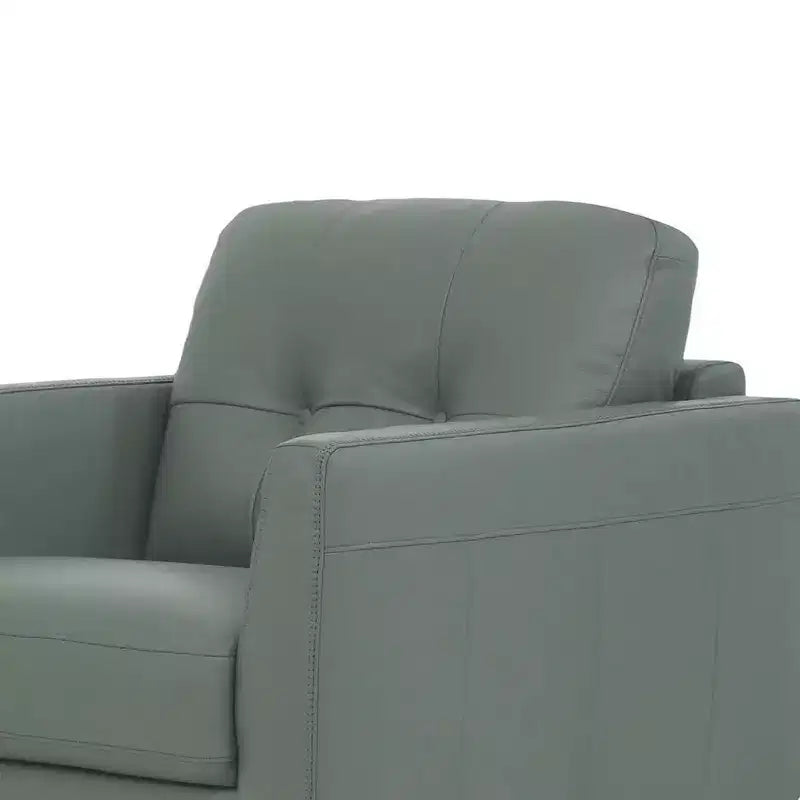 Poltrona Radwan 35" in pelle verde pesto - Acme Furniture: Bottoni decorativi, gambe in legno, nessun assemblaggio richiesto