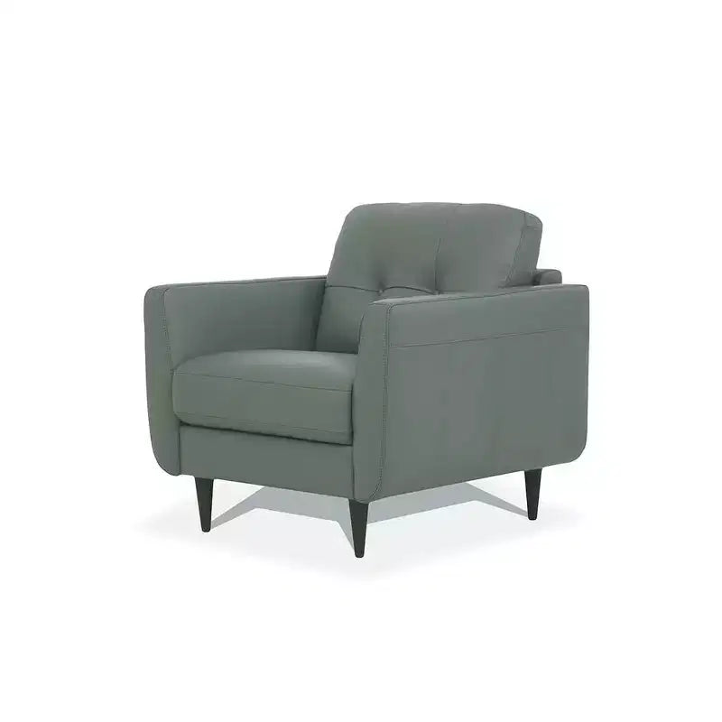 Poltrona Radwan 35" in pelle verde pesto - Acme Furniture: Bottoni decorativi, gambe in legno, nessun assemblaggio richiesto