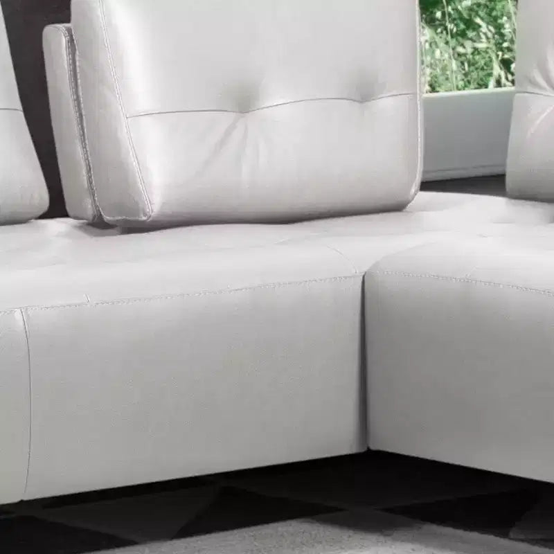 Divano componibile Acme Furniture Turano, in pelle bianco perla