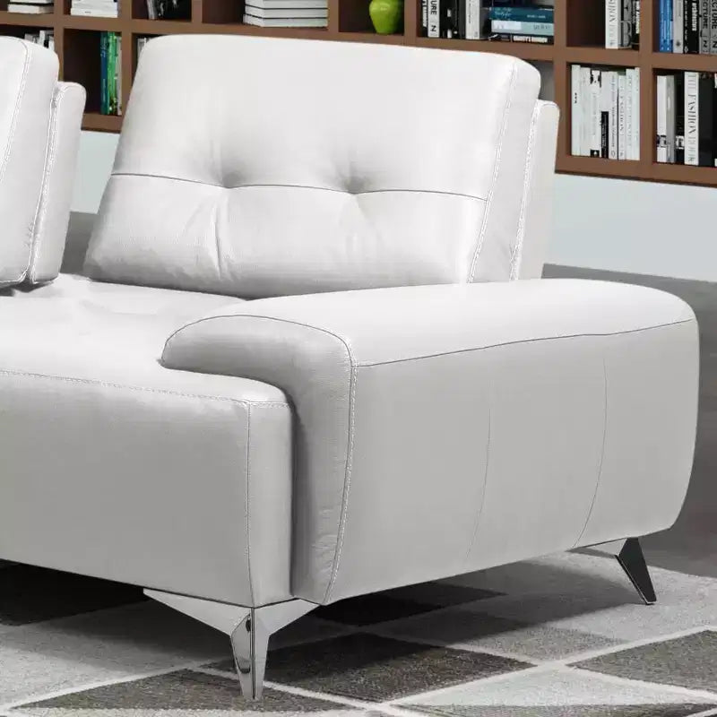 Divano componibile Acme Furniture Turano, in pelle bianco perla