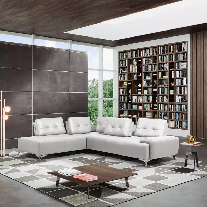 Divano componibile Acme Furniture Turano, in pelle bianco perla
