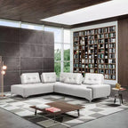 Divano componibile Acme Furniture Turano, in pelle bianco perla