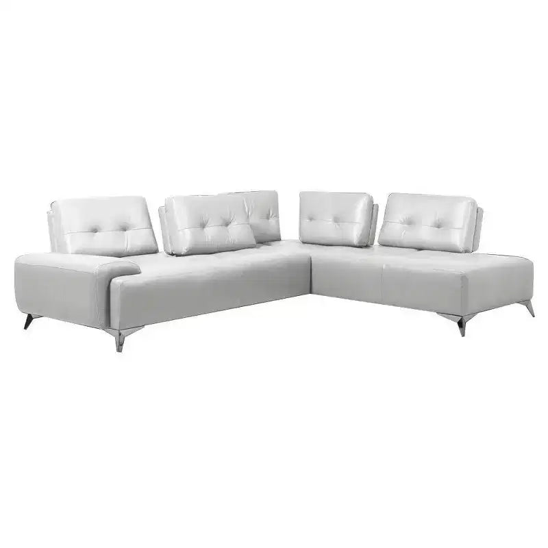 Divano componibile Acme Furniture Turano, in pelle bianco perla