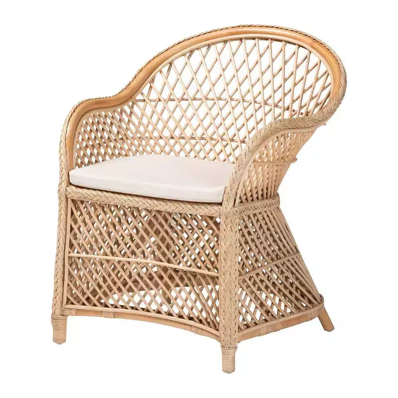 bali & pari Sedia a braccioli in rattan intrecciato Casilda Naturale