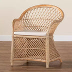 bali & pari Sedia a braccioli in rattan intrecciato Casilda Naturale