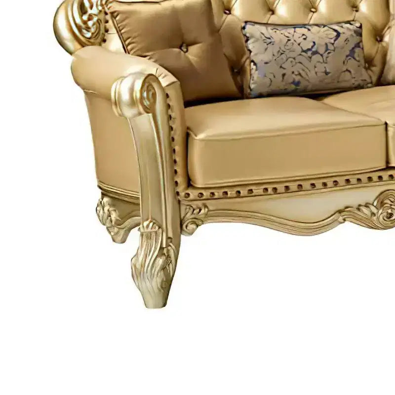 Divano Vendome Acme Furniture Ecopelle Osso/Patina Oro