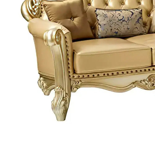 Divano Vendome Acme Furniture Ecopelle Osso/Patina Oro