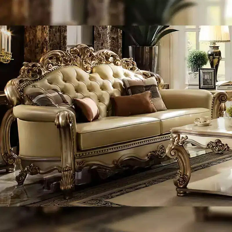 Divano Vendome Acme Furniture Ecopelle Osso/Patina Oro
